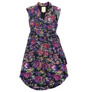Conversations‎ by Anthropologie 32 of 52 Floral Print Dress Black Multi Size 0